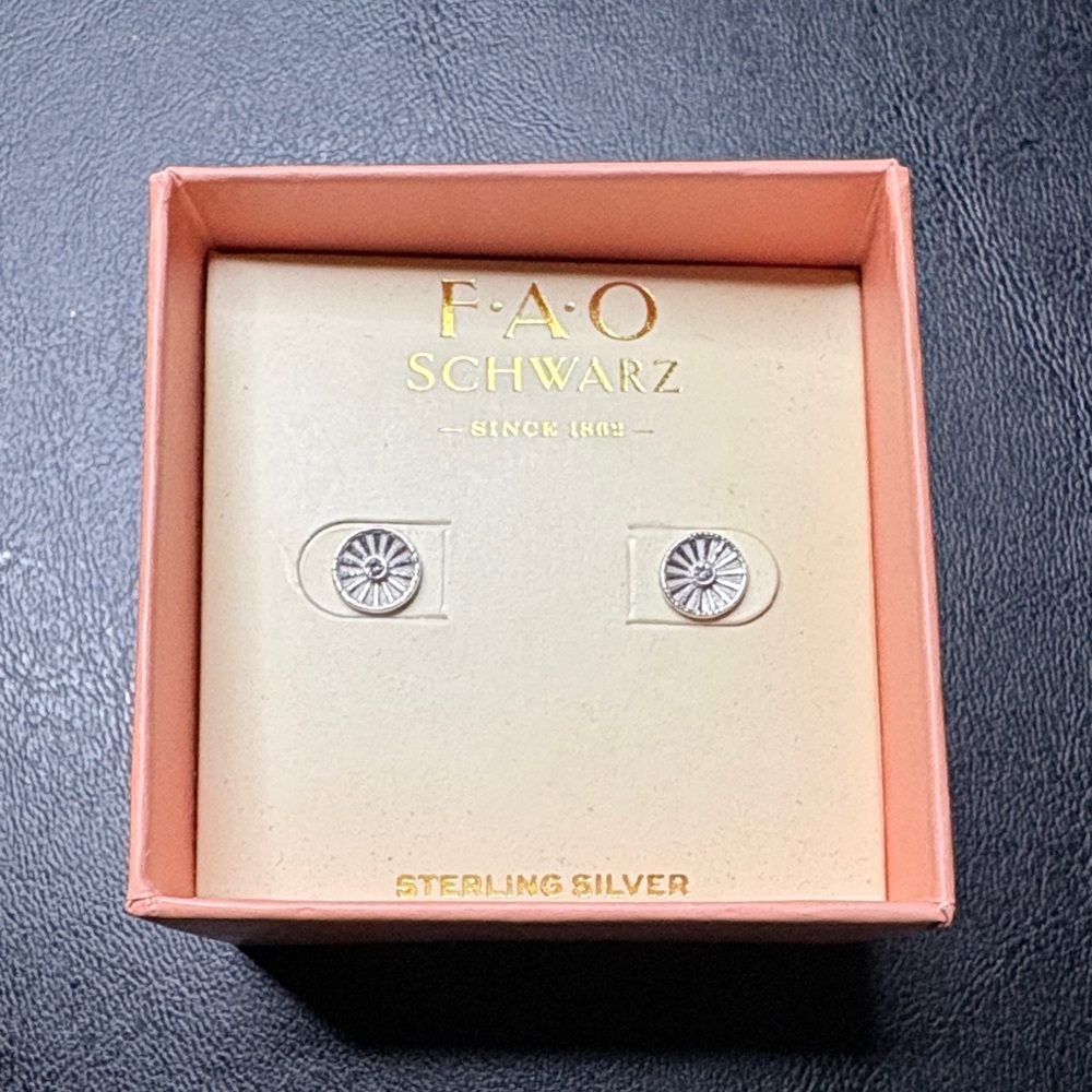 FAO Schwarz Sterling Silver Stud Earrings